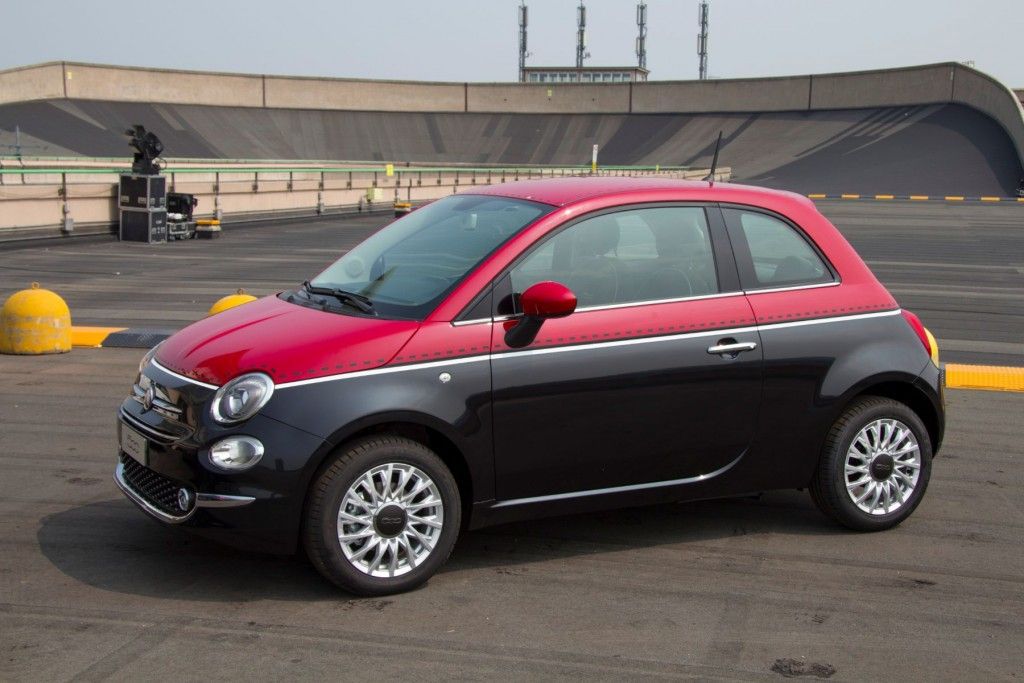 Fiat 500 2015 Lingotto Teststrecke Steilkurve Seitenansicht