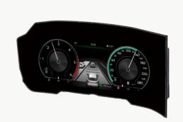 Bosch liefert erstes gebogenes Instrumentendisplay 8 Gebogenes 12,3-Zoll-Instrumentendisplay von Bosch.