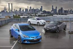 Holden Astra VXR, Insignia VXR und Cascada (v.l.).