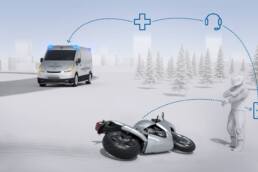 Bosch nennt sein Notrufsystem für Motorradfahrer „Help Connect“.