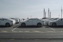 Die ersten Polestar 2 treffen in Zeebrügge ein.