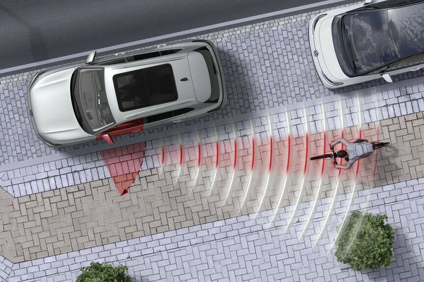 Volkswagen's new exit warning system reduces dangers when opening