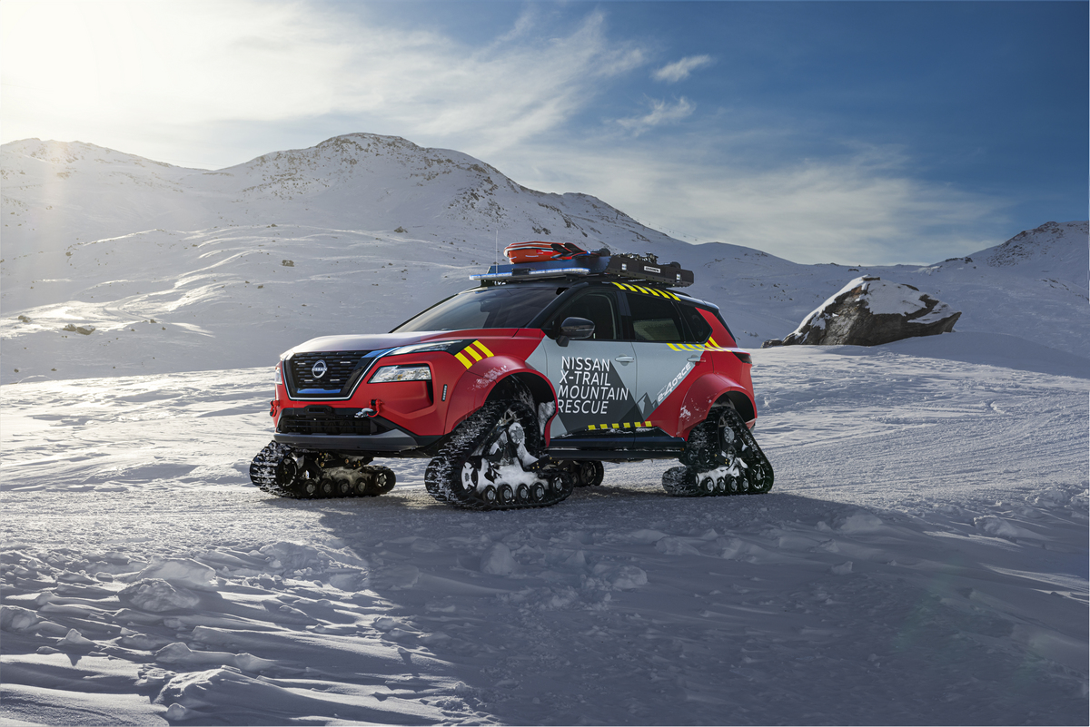 Der Nissan X-Trail Mountain Rescue ist derzeit im italienischen Skigebiet Cervinia zu sehen.